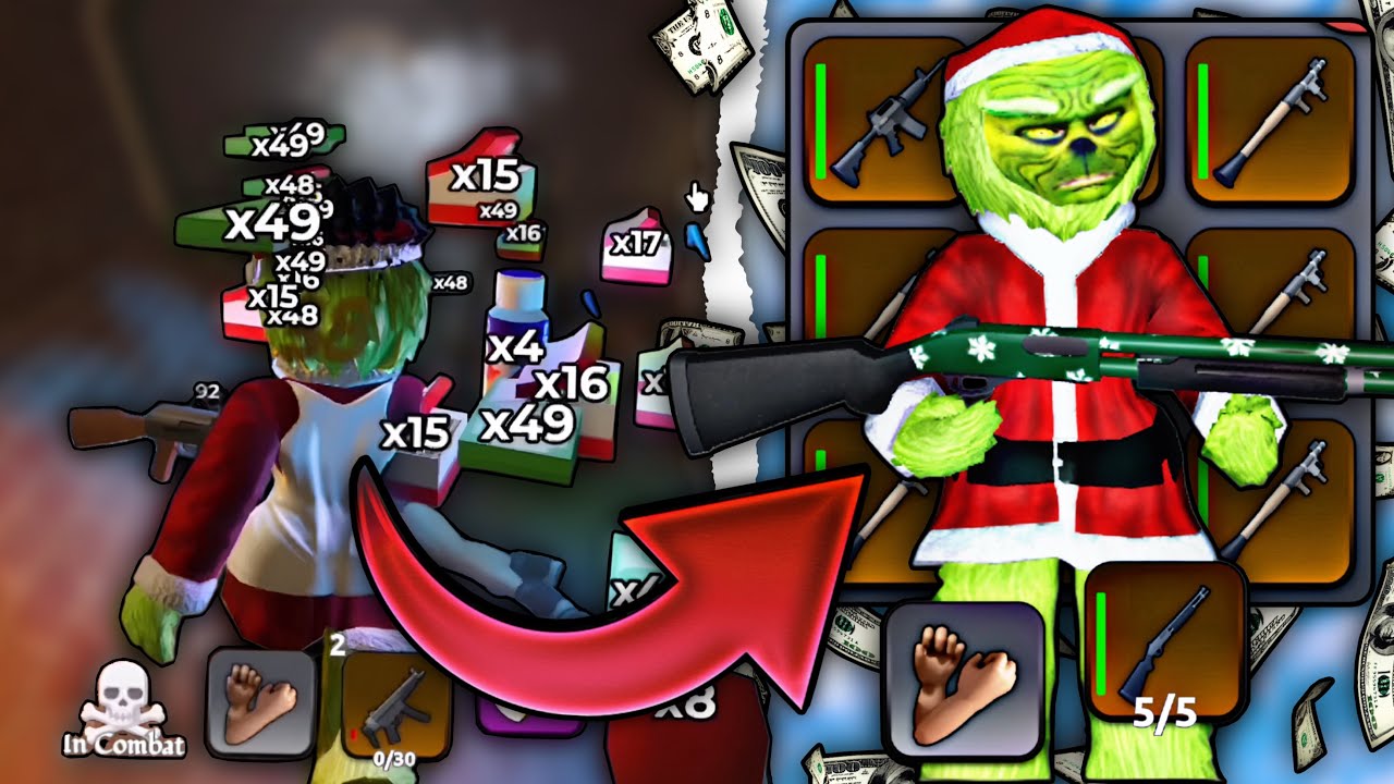 EVIL GRINCH Robs EVERYBODY In Roblox BlockSpin