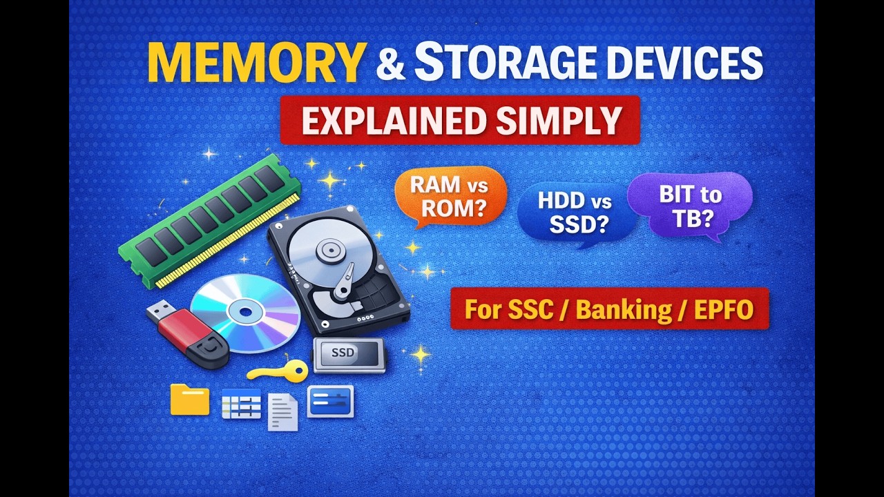 ch   10  ## 🧠💾 **MEMORY & STORAGE DEVICES | Computer Basics Explained Simply**