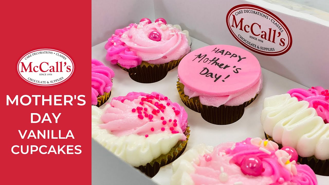 Vanilla cupcakes for Mother’s Day | Easy cupcake decorating