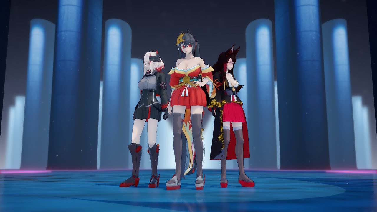 【Azur Lane MMD】 YM/GUMI - URUSaaA愛 【 IJN Taihou/大鳳, Akagi/赤城, KMS Roon / ローン】