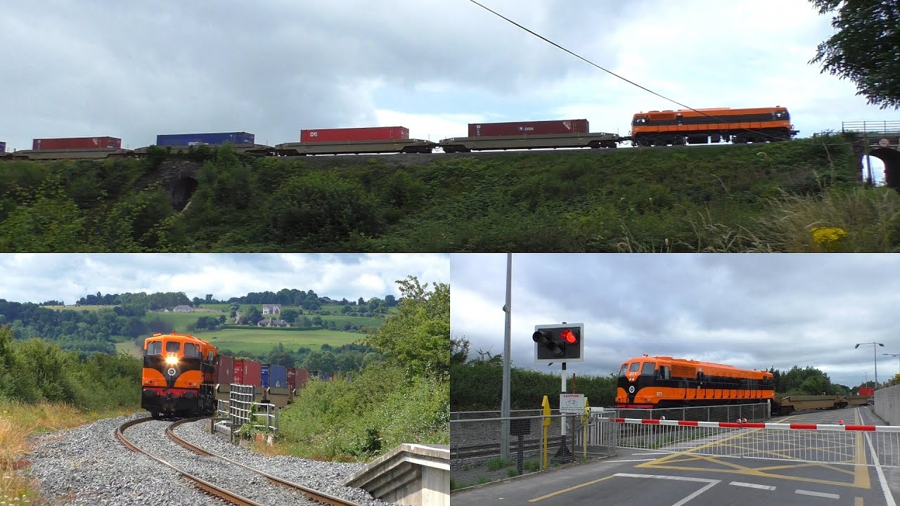 071 in 'Supertrain' livery on DFDS CPW liners in counties Carlow & Kilkenny (July 2016)