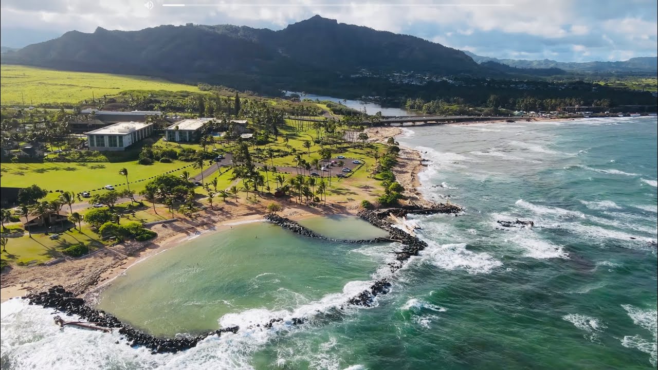Lydgate Beach Park | Kauai Hawaii | 4k | Drone View.
