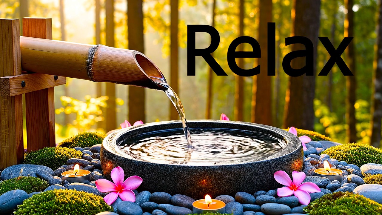 Relaxing Piano and Water sound Fountain for Meditation - Stress Relieve, Anxiety, Insomnia, study