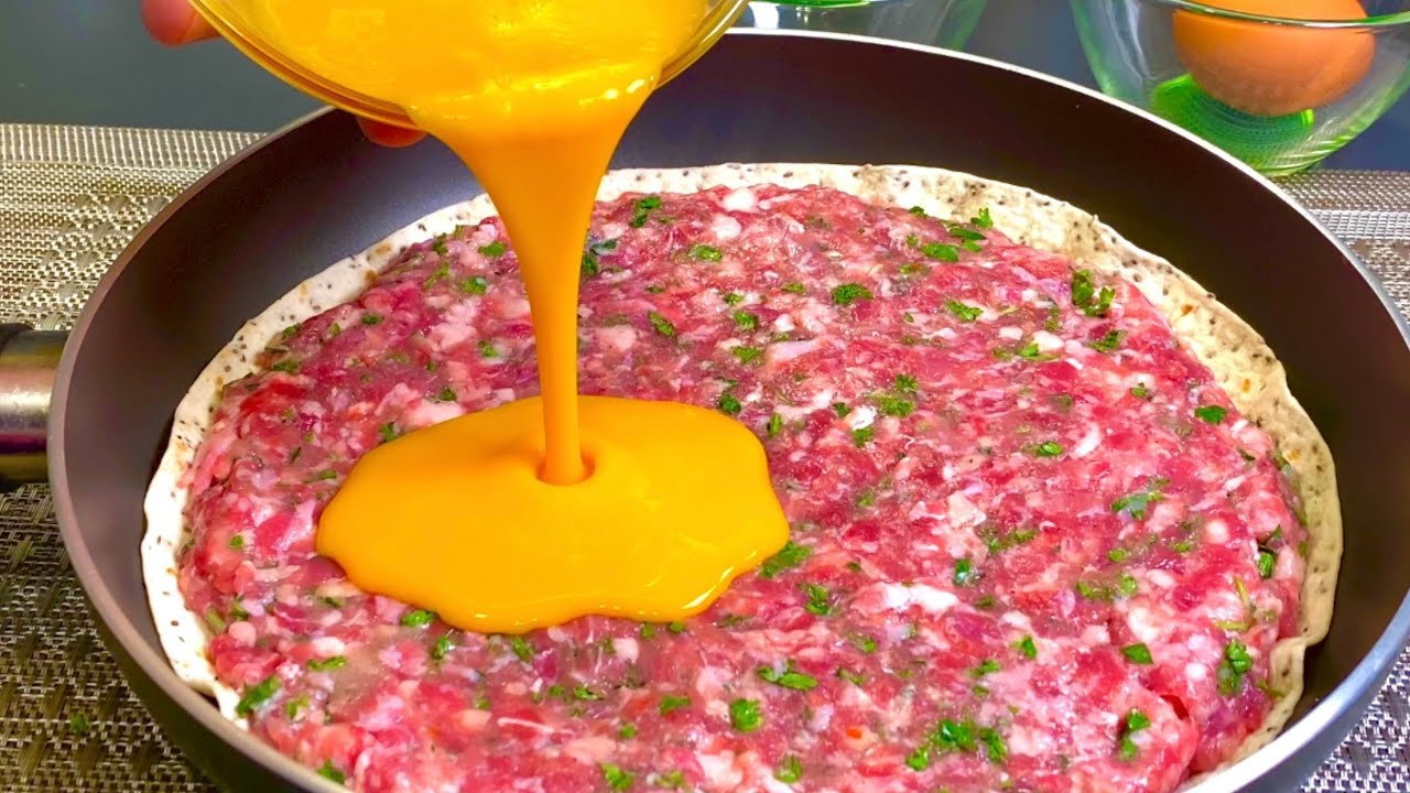 Лаваш с фаршем на сковороде. Быстро и вкусно!