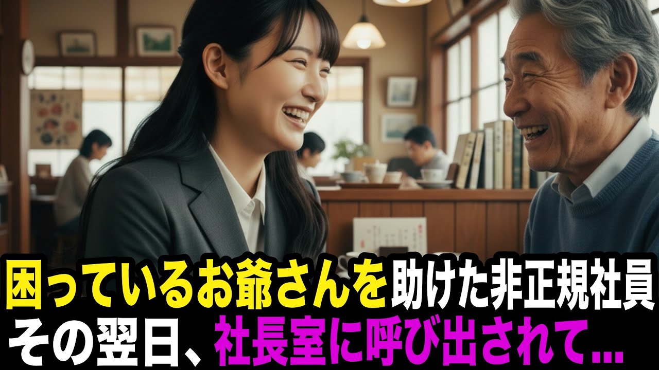 お爺さんを助けた高卒の非正規社員。翌日、社長室に呼び出されて...