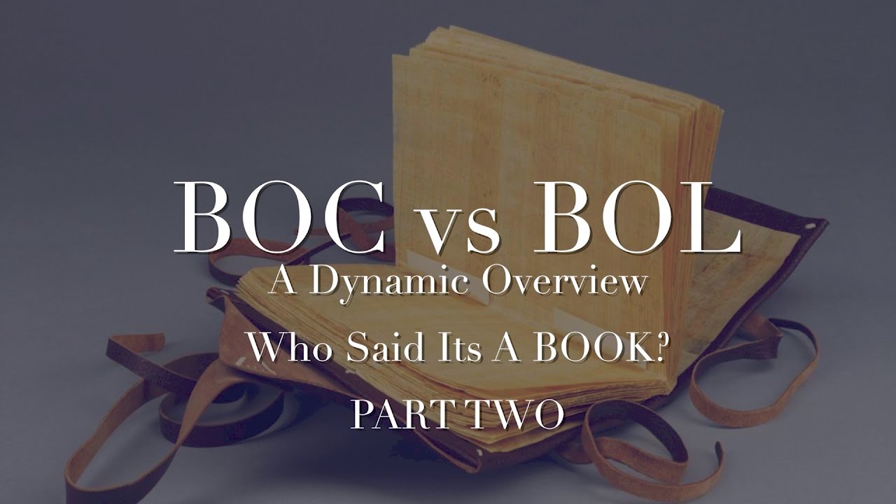 Book of the Covenant vs Book of the Law- Who said its a Book? Part 2
