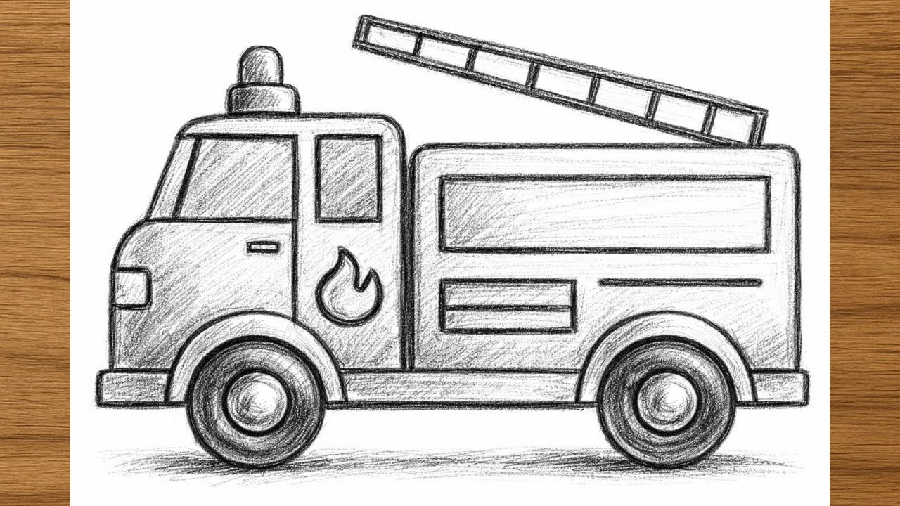 99% of people can’t draw this fire truck - can you ( full step by step reveal)