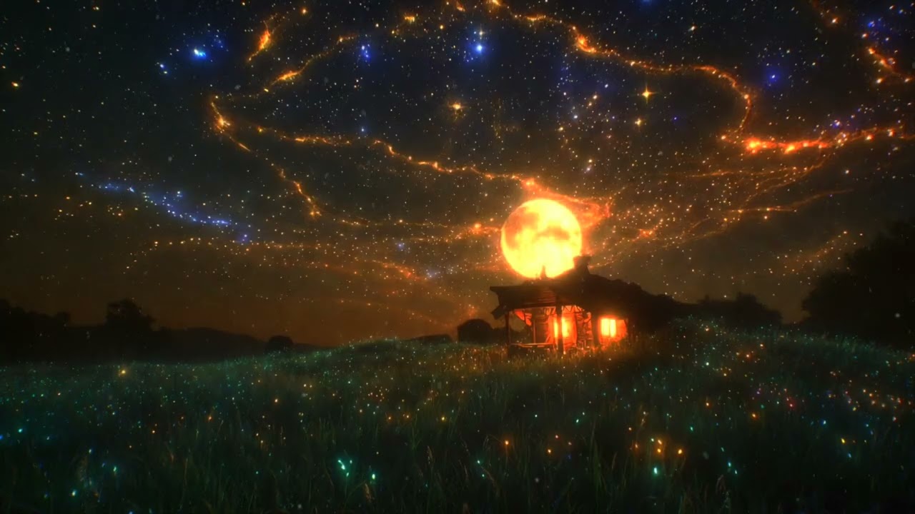 Release All Stress in a Starlit Meadow Cottage ✧ Deep Sleep & Peaceful Night 🌙