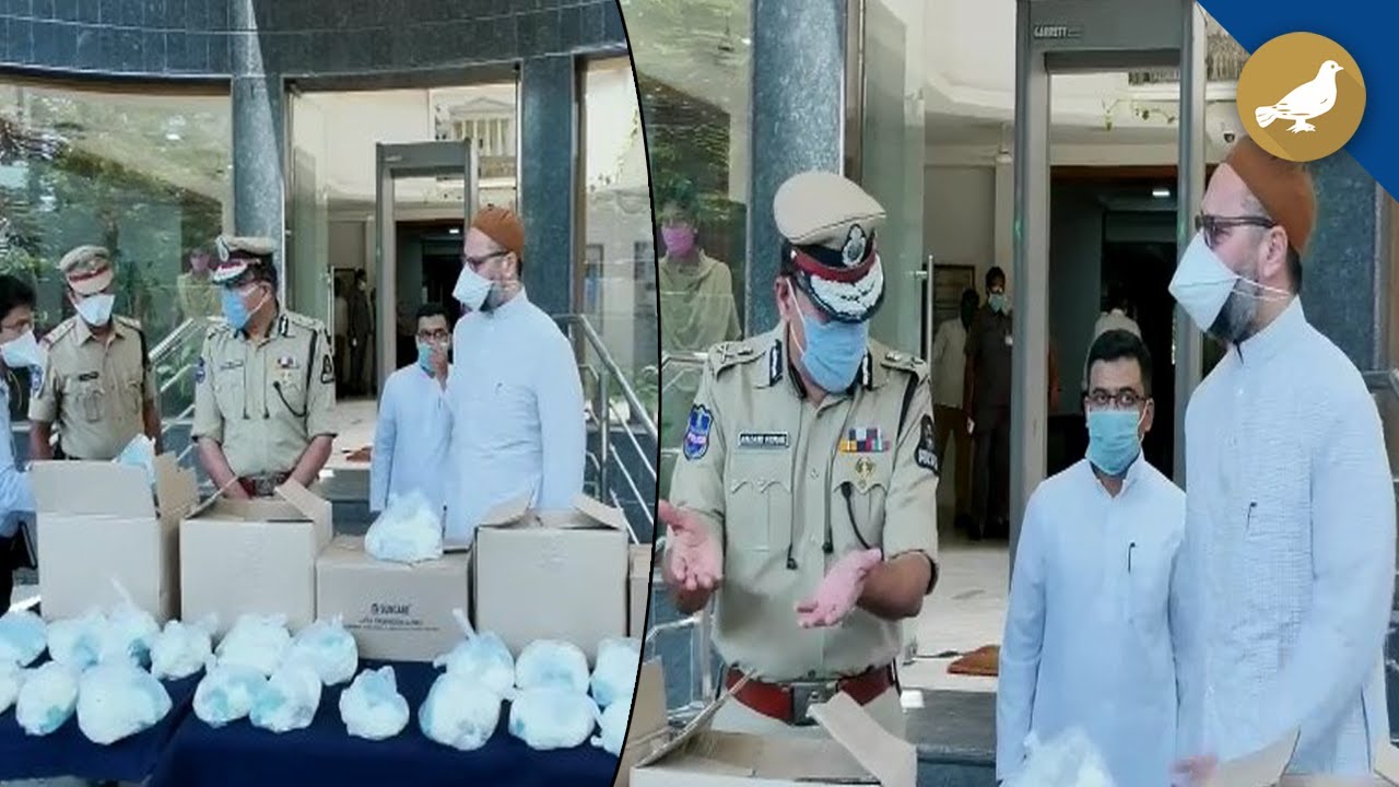Owaisi distributes PPE kits among Police personnel
