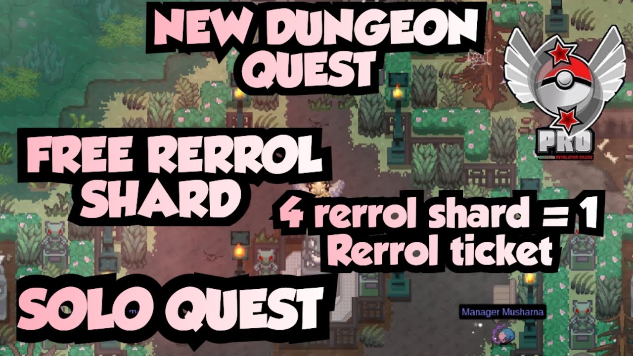 NEW DUNGEON QUEST | SOLO QUEST | FREE RERROL SHARDS | POKEMON REVOLUTION ONLINE