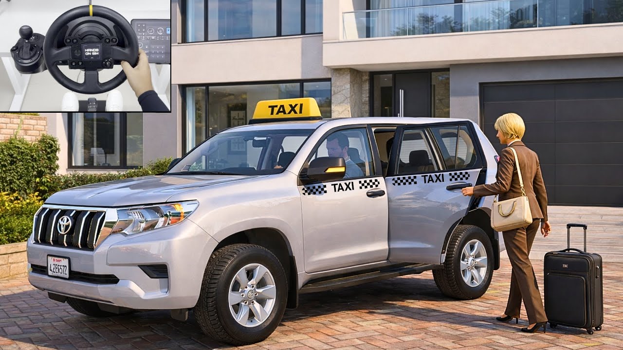 GTA 5 - Calm and Realistic Taxi Driving in Toyota Prado GX | Steering Wheel Gameplay