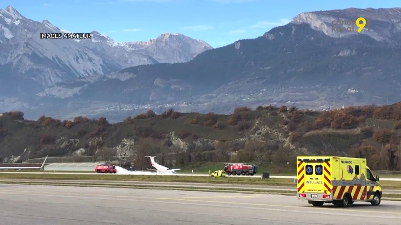 Atterrissage sur le nez d'un avion en détresse à l'aéroport de Sion