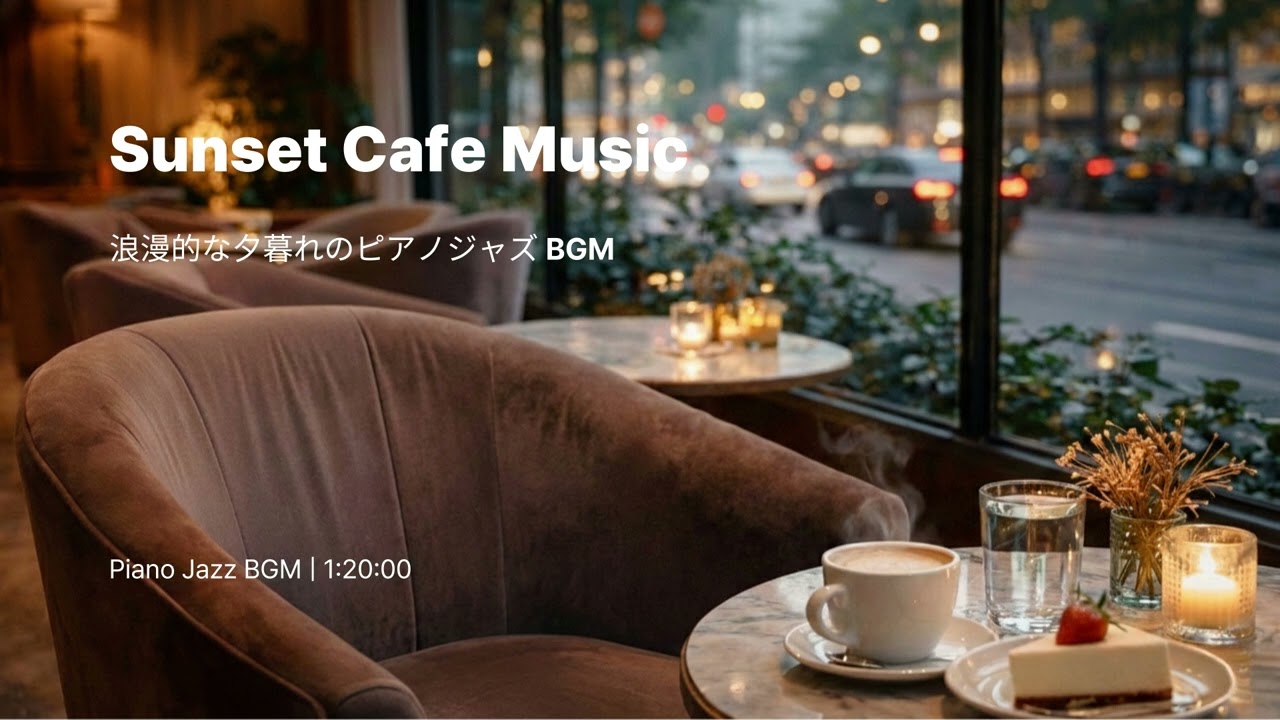 Sunset Cafe Music | 浪漫的な夕暮れのピアノジャズ BGM(80min)