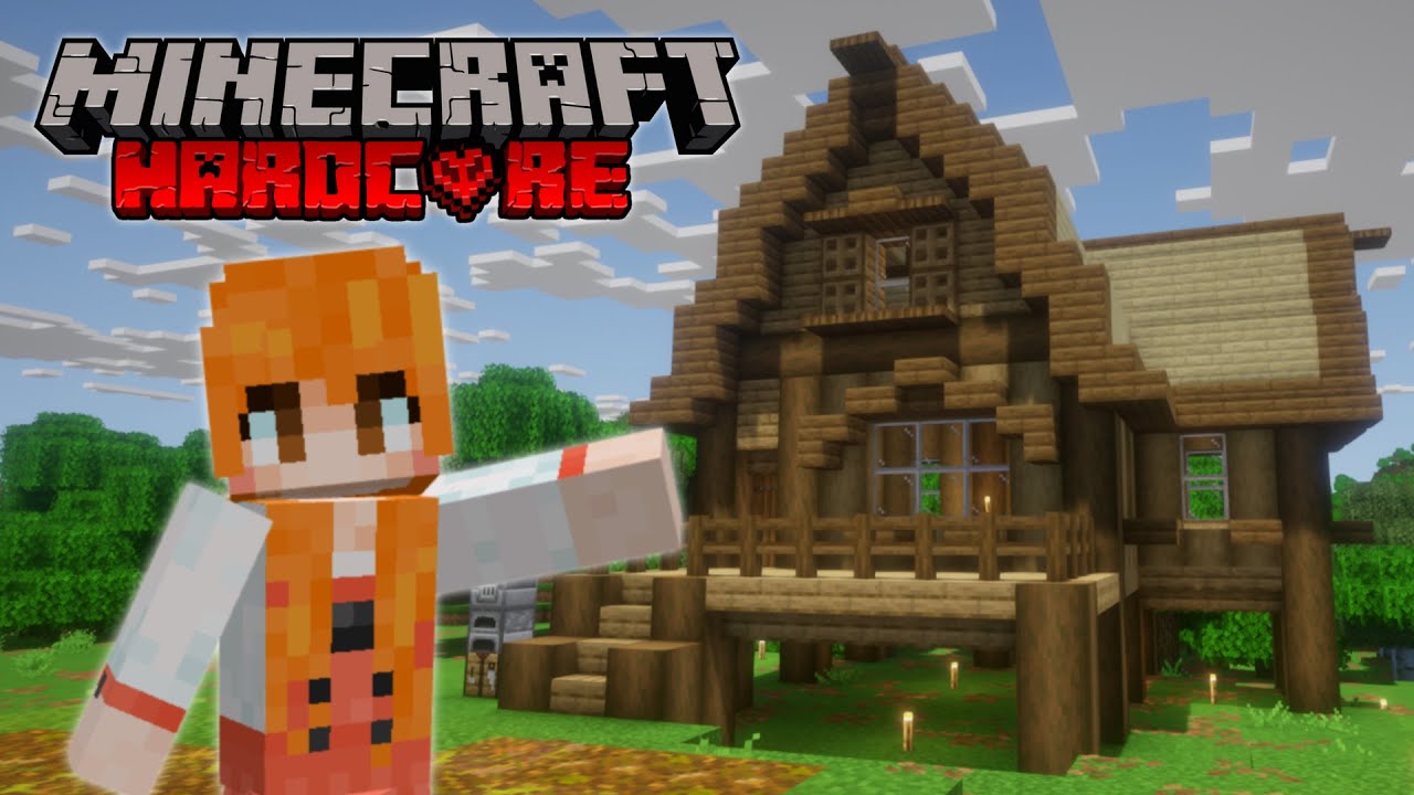 Попытка построить что-нибудь в режиме хардкора в первый раз 😳│Minecraft HARDCORE, эпизод 2