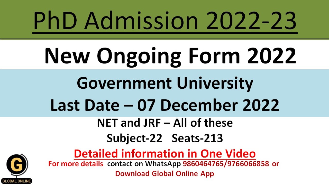 New PhD Application 2022-23| New PhD Admission 2022-23|UP State University PhD Admission 2022
