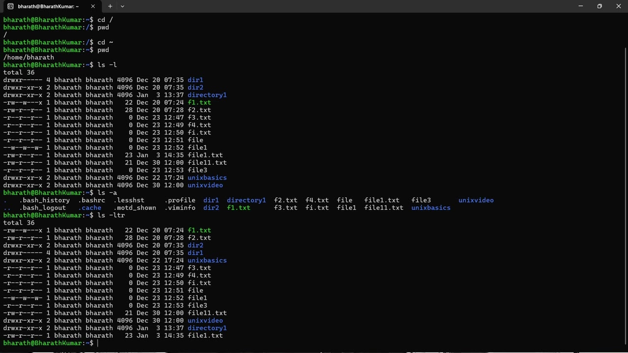 Basics of UNIX Operating System | UNIX Commands Tutorial for Beginners