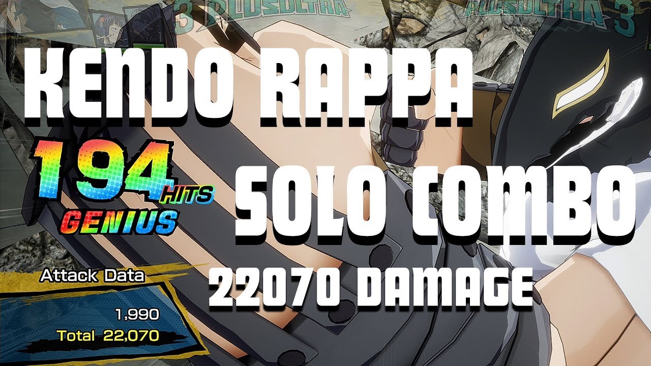 Kendo Rappa SOLO 73,6% (22 070) damage combo - My Hero One's Justice 2