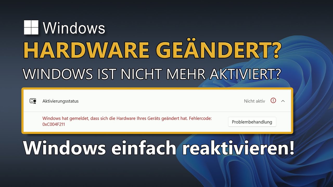 Windows nach &Auml;nderungen an der Hardware einfach wieder reaktivieren