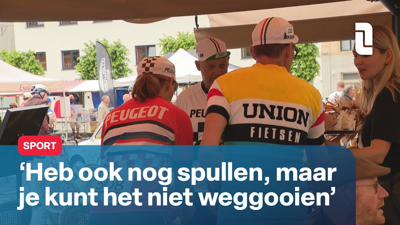 Retrofietsen en wielrenner in vintage kleding door Zuid-Limburg | L1 Nieuws