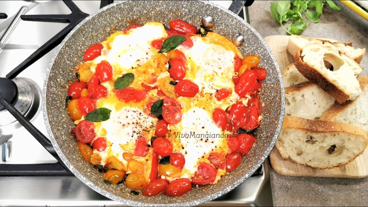 Uova e pomodorini in padella, che piatto delizioso!