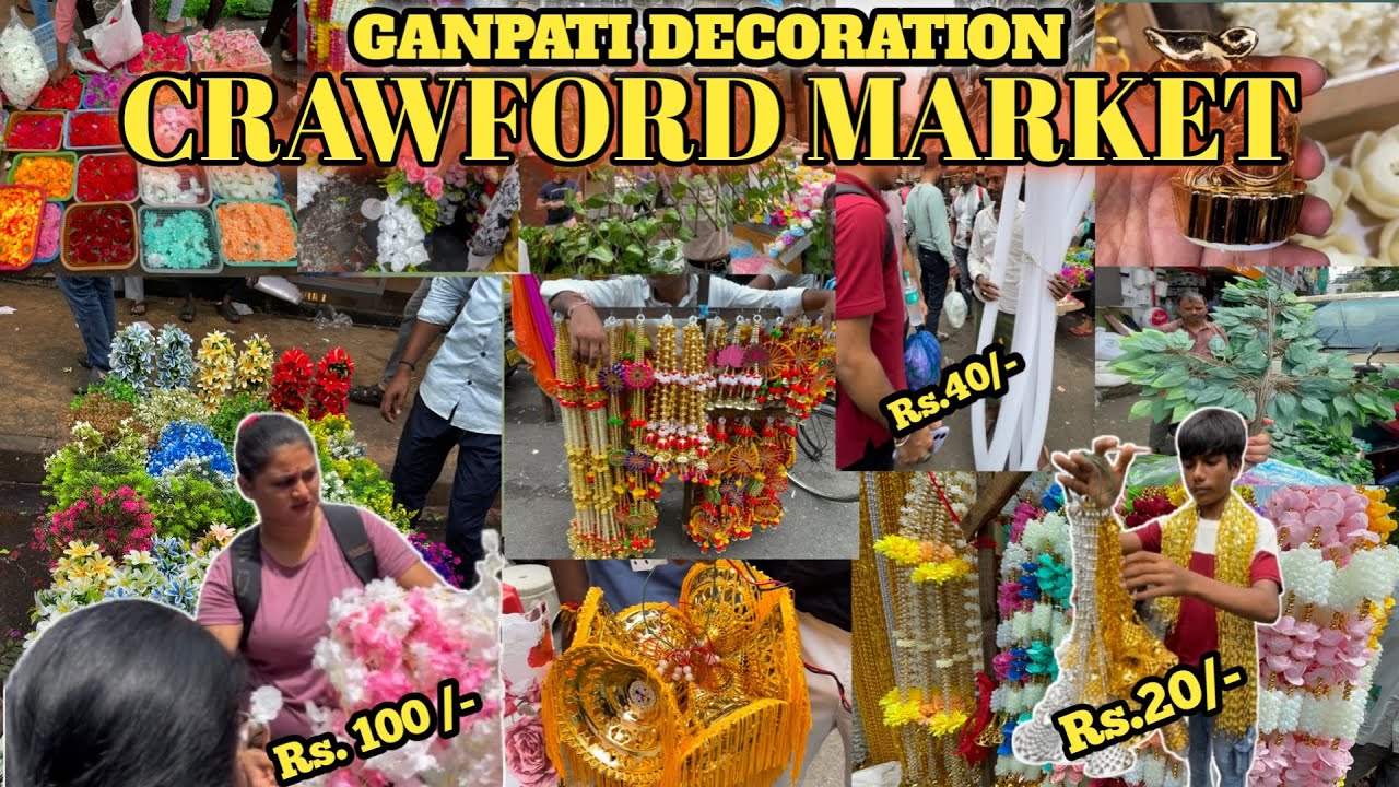 क्रॉफर्ड मार्केट-GANPATI FESTIVAL DECORATION 2025 | Crawford Market Mumbai |  Mumbai Street Shopping