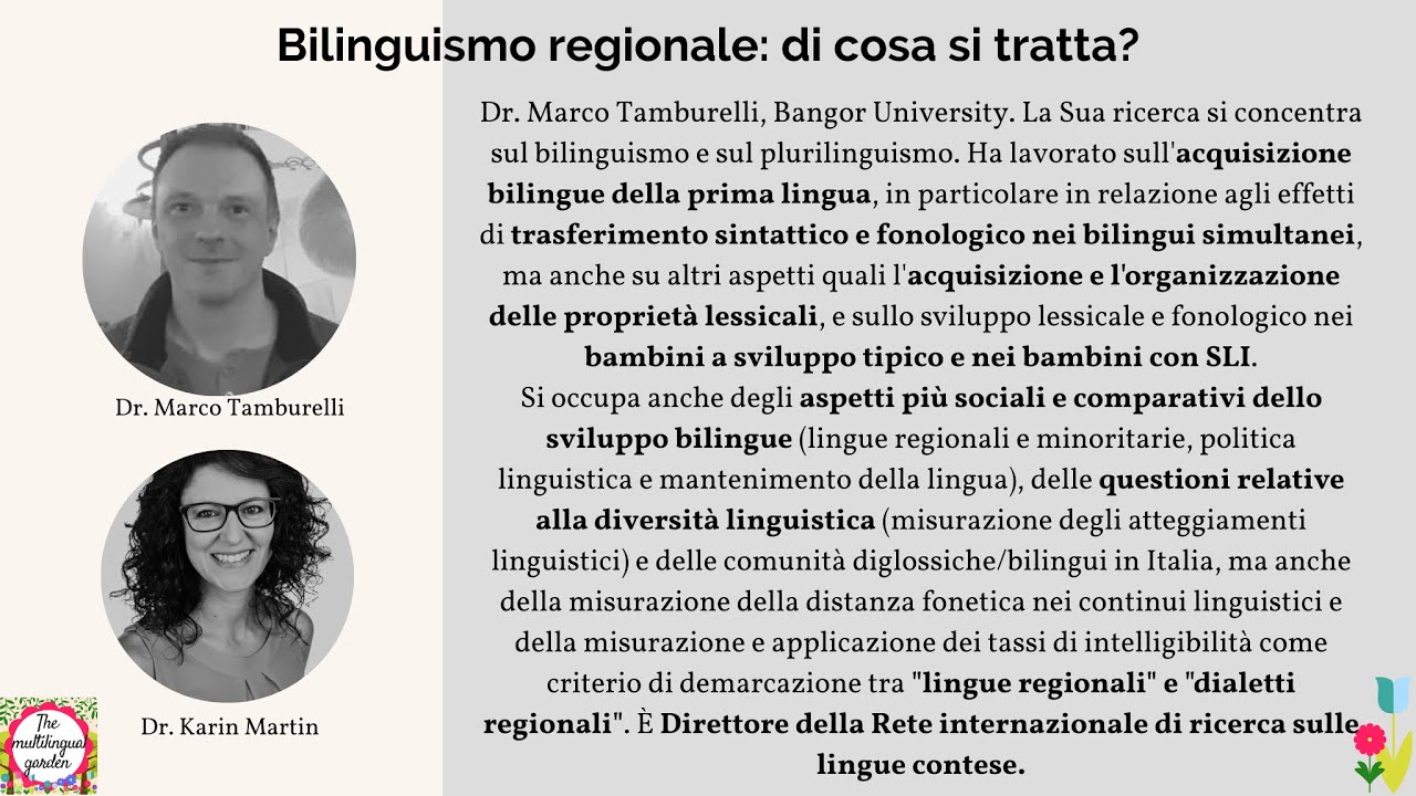 Bilinguismo regionale: di cosa si tratta? - Dr. Marco Tamburelli #18