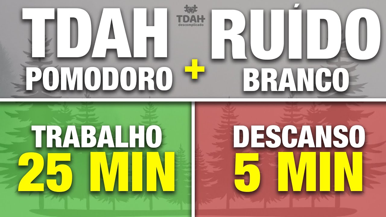 POMODORO TIMER para TDAH (25/5 min) - TRABALHE FOCADO + DESCANSO