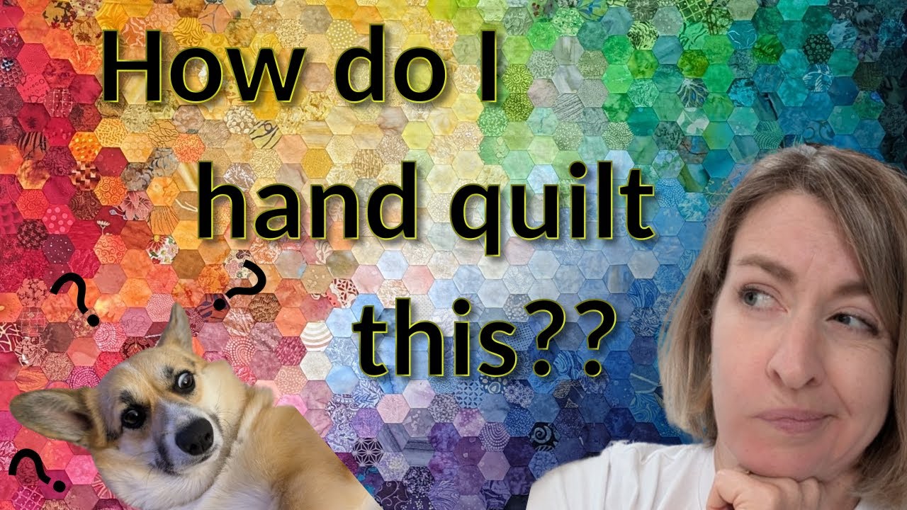 Planning how to hand quilt an EPP hexagon quilt