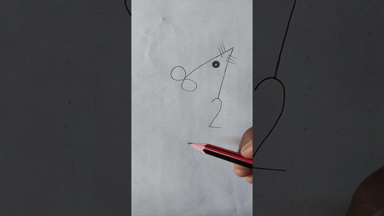 How to draw a Rat Drawing llWith number 82 for kids drawing ll#art #viral #easydrawing #ytubevideo 