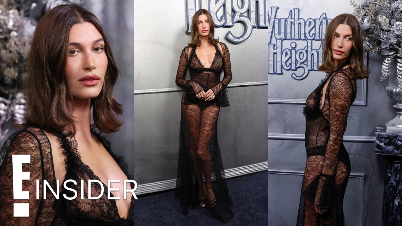 Hailey Bieber Rocks Risqué Saint Laurent Look Yet for ‘Wuthering Heights’ Premiere | E! Insider