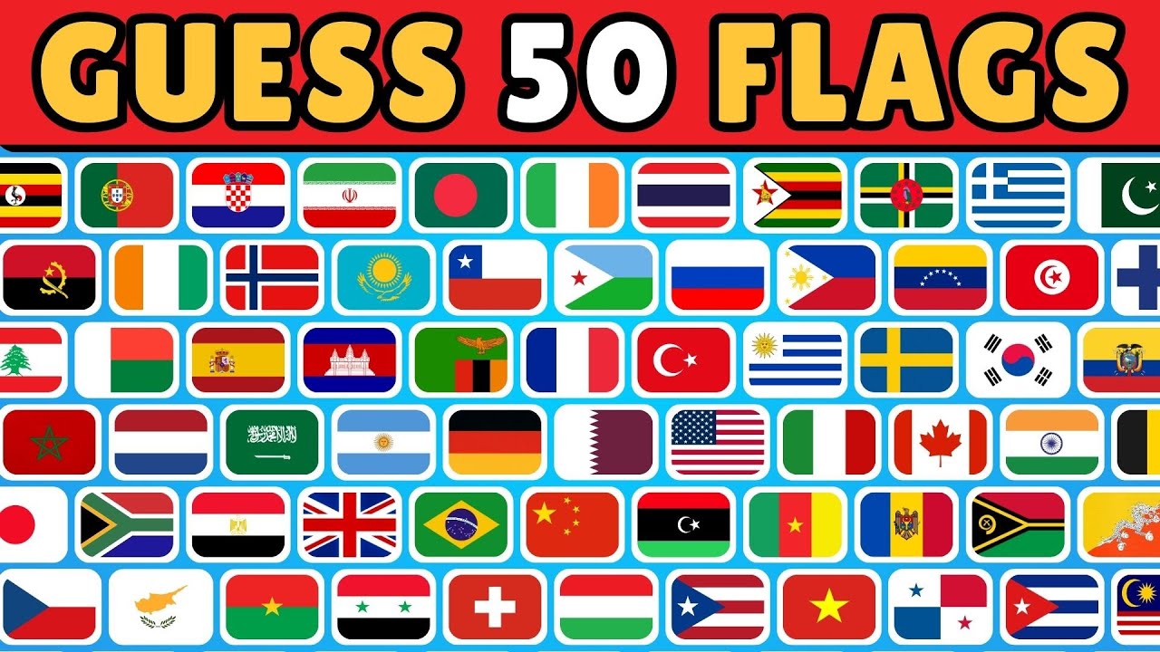 GUESS 50 FLAGS IN THE WORLD | FLAG QUIZ | GUESS THE FLAG #flag #quiz