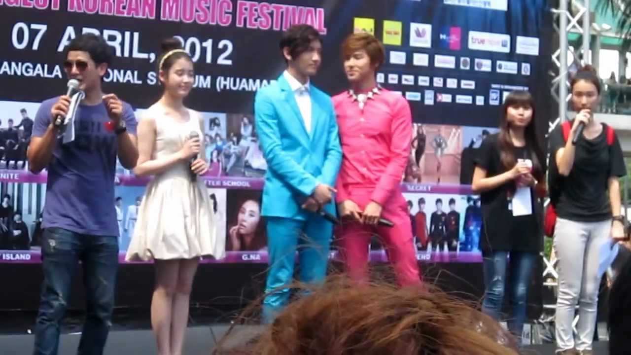 [Fancam] 120406 TVXQ & IU [Press con KMW in BKK 2012] 1/2