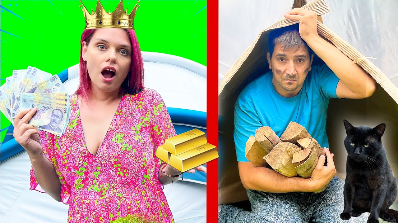 💰 SĂRAC vs BOGAT ⛺ SUPRAVIEȚUIM AFARĂ ⏰ 24 de ORE în CORT (Partea 2)