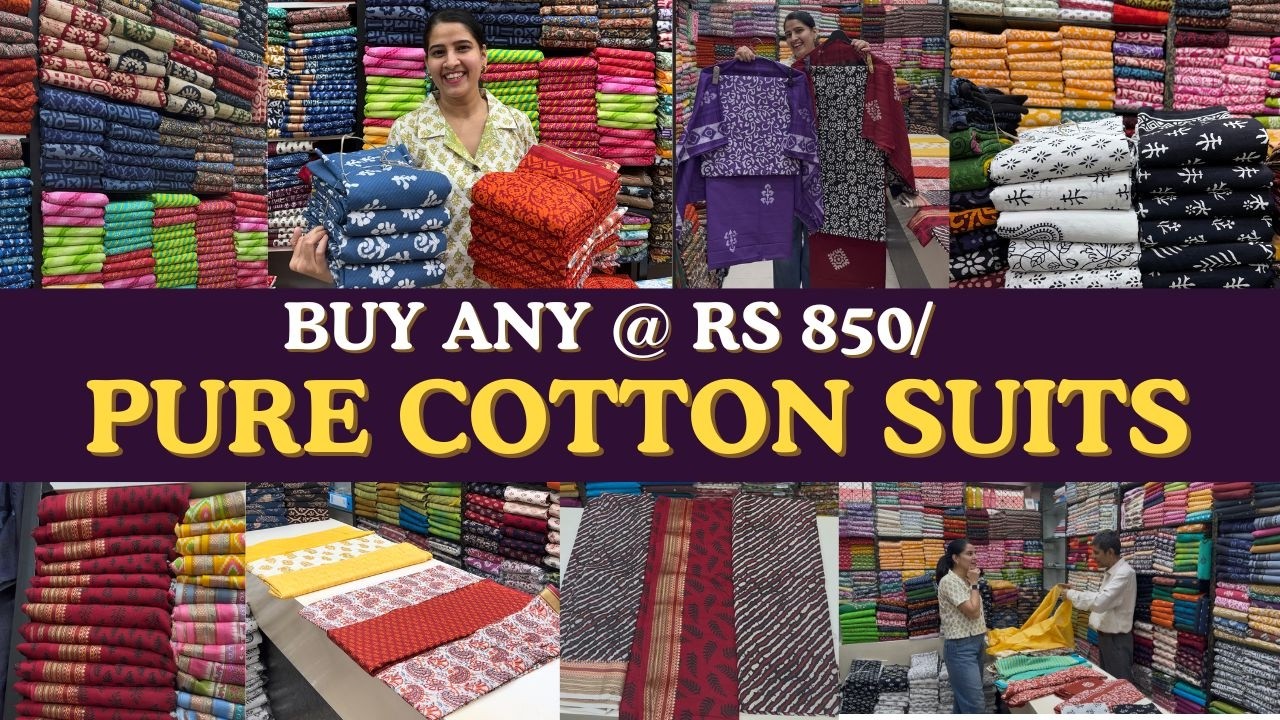 Summer Cotton Suits Rs 850/- Only | Hand block cotton & Kalamkari | Hindmata Cloth Market Dadar