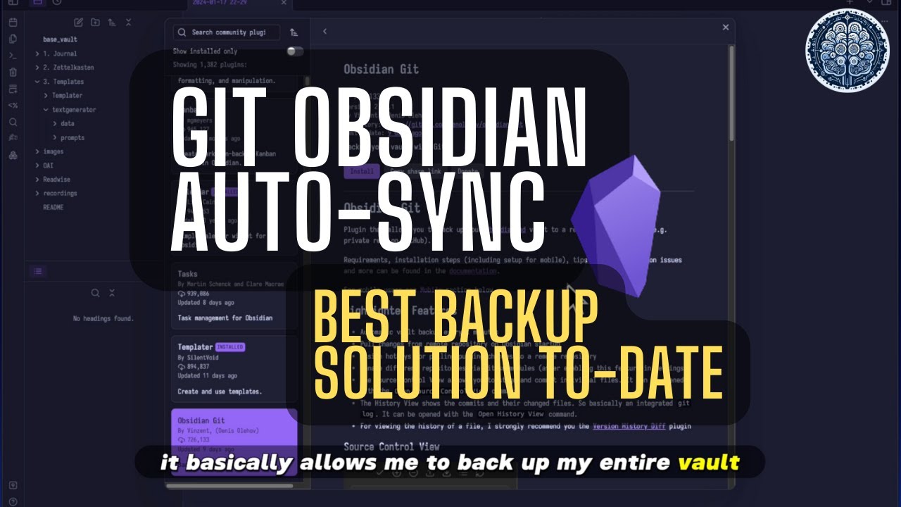 Плагин Obsidian Git | Автоматическая синхронизация хранилища