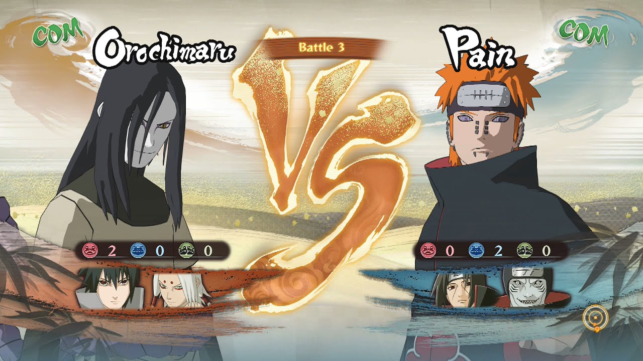 Naruto Shippuden: Ultimate Ninja Storm 4, Orochimaru, Sasuke & Kimimaro VS Pain, Itachi, Kisame!