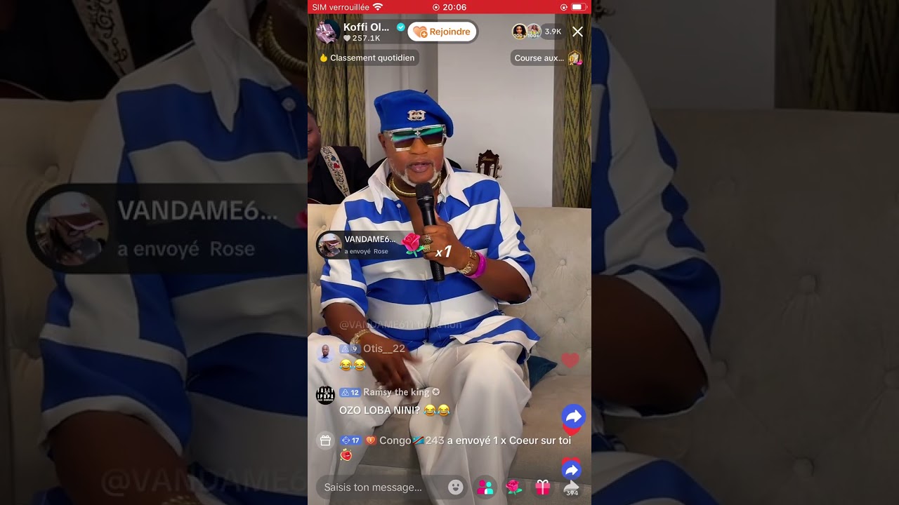 Koffi olomide en direct live  avec la journaliste virgny manganga 