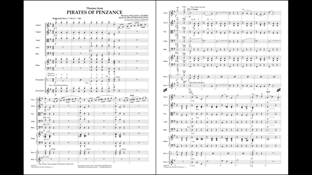 Themes from Pirates of Penzance by Gilbert and Sullivan/arr. Curnow