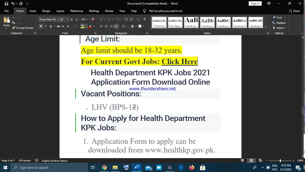 Health Department KPK Jobs 2021 Directorate General Health Services KPK
