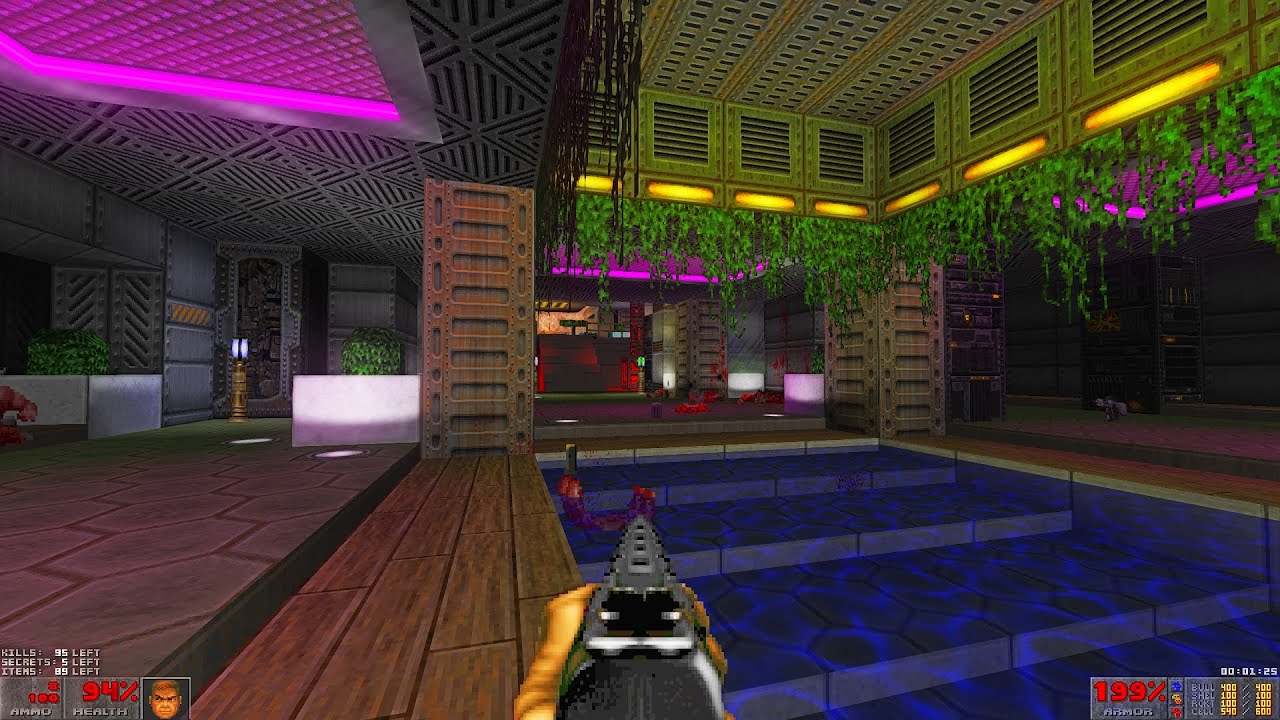 Doom E1M1 inspired map using square walls like Wolfenstein 3D