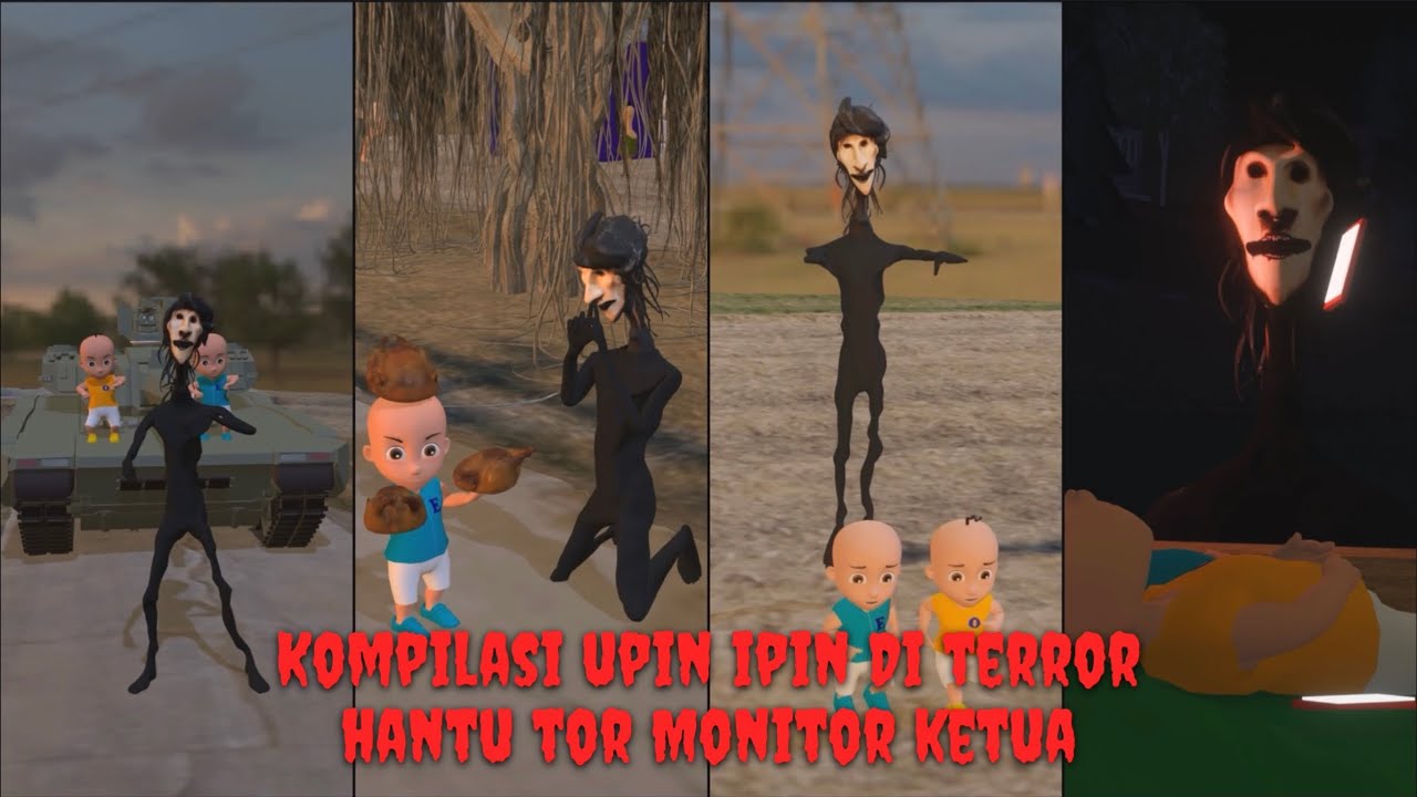 Kompilasi Upin Ipin Takut di terror Hantu Tor Monitor Ketua‼️😱