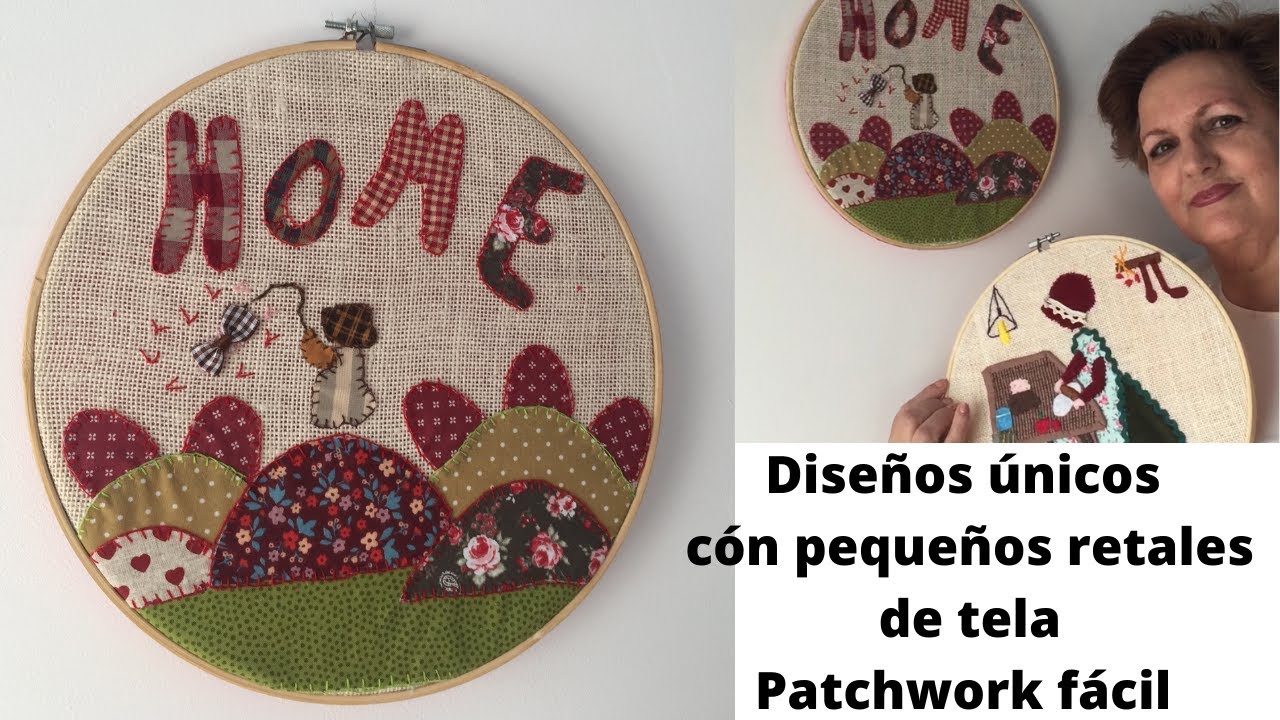 ¡Mira que bonito!!  cómo aprovechar los pequeños retales de tela+cuadros de patchwork