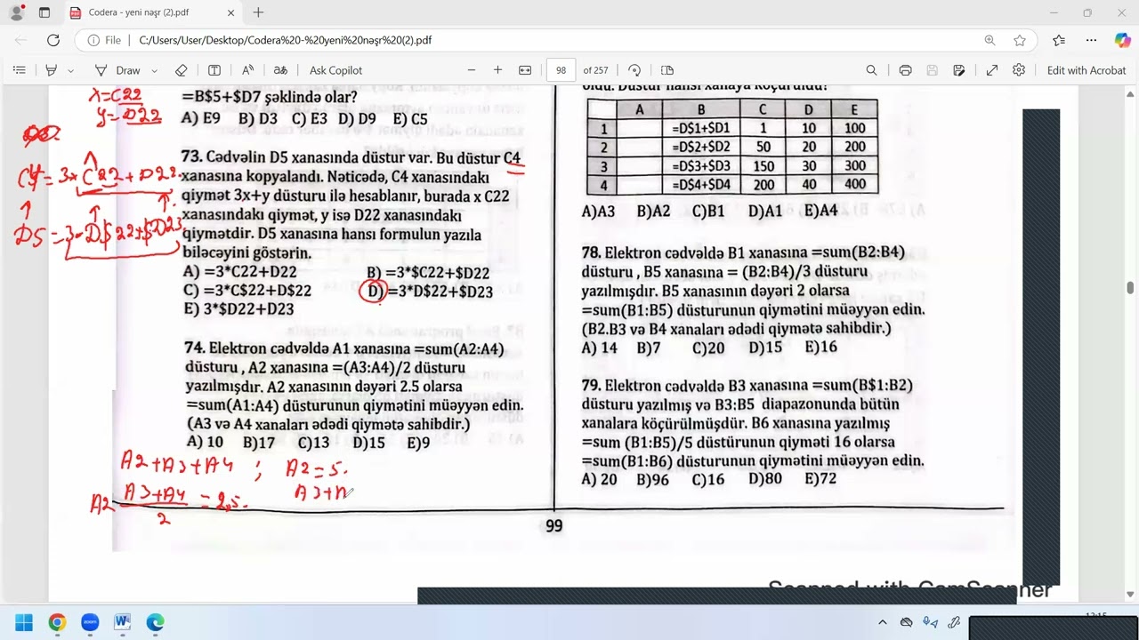 excel codera 67 -88 test izah