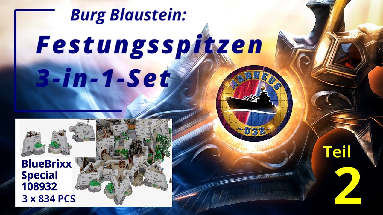 Marneus baut - BlueBrixx 108932 - Burg Blaustein 8. Erweiterung Festungsspitzen 3-in-1-Set - Folge 2