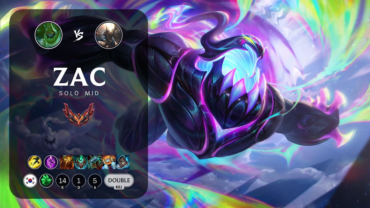 Zac Mid vs Pantheon - KR Grandmaster Patch 14.2