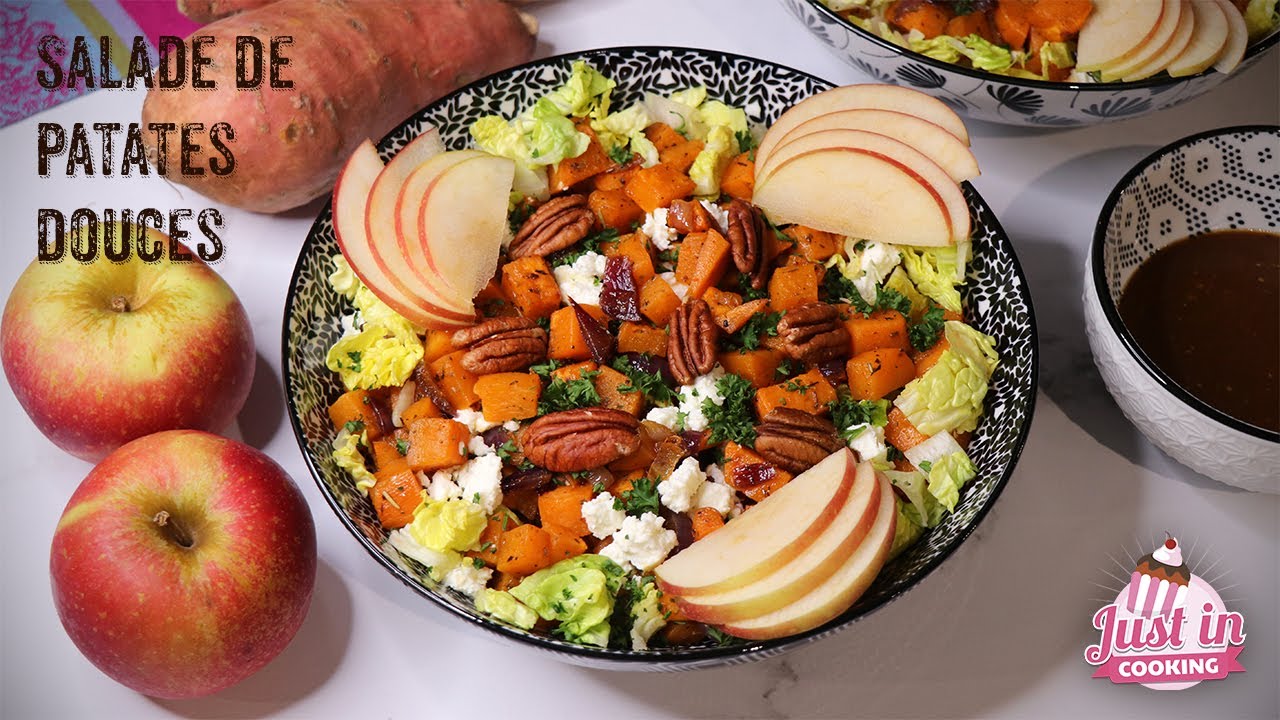 Recette de Salade de Patates Douces aux Noix, Feta et Pommes