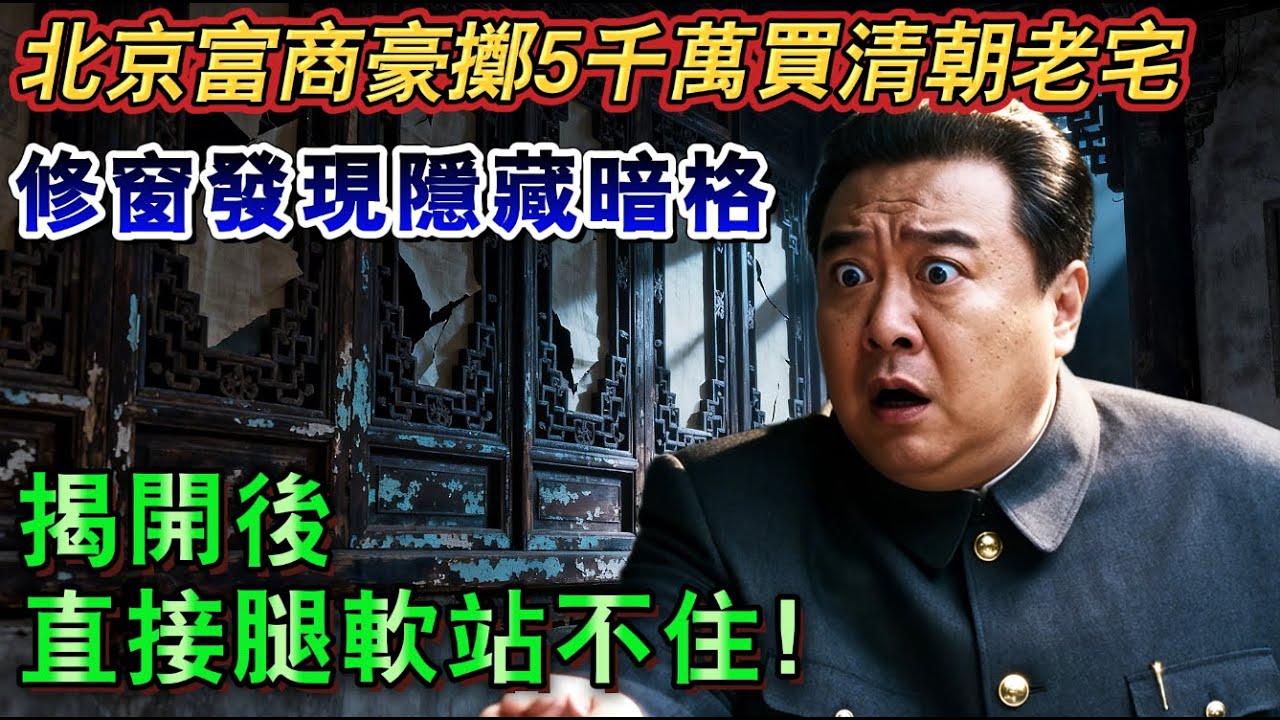 北京富商豪擲5千萬買清朝老宅，修窗發現隱藏暗格，揭開後直接腿軟站不住！#故事