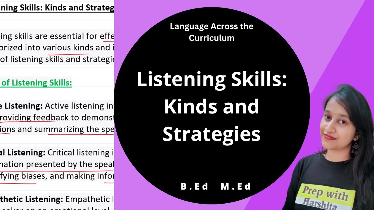 Listening Skills: Kinds and Strategies | Language Across the Curriculum
