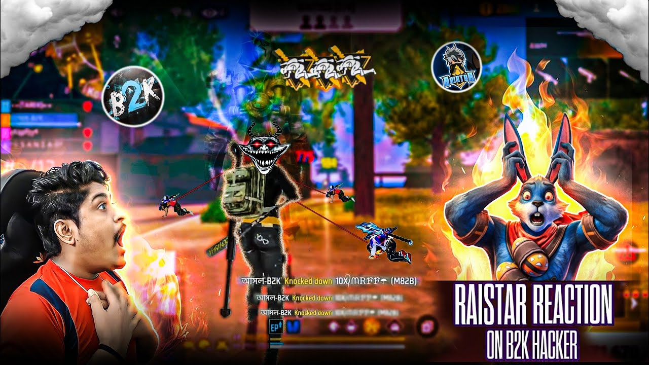 RAISTAR REACTION ON HACKER @Born2Kill  ON GYAN GAMING LIVE STREAM - Garena Free Fire Max