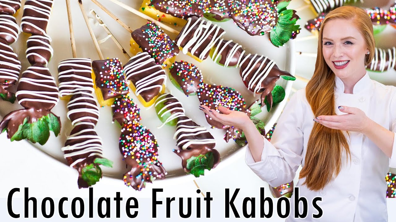 How to Make Chocolate Covered Fruit Kabobs - Perfect for Valentine's Day!!